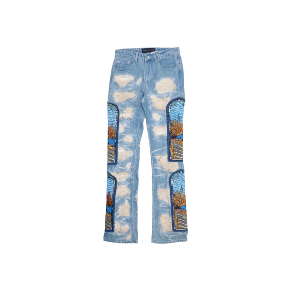 Who Decides War Stained Glass Denim Sky