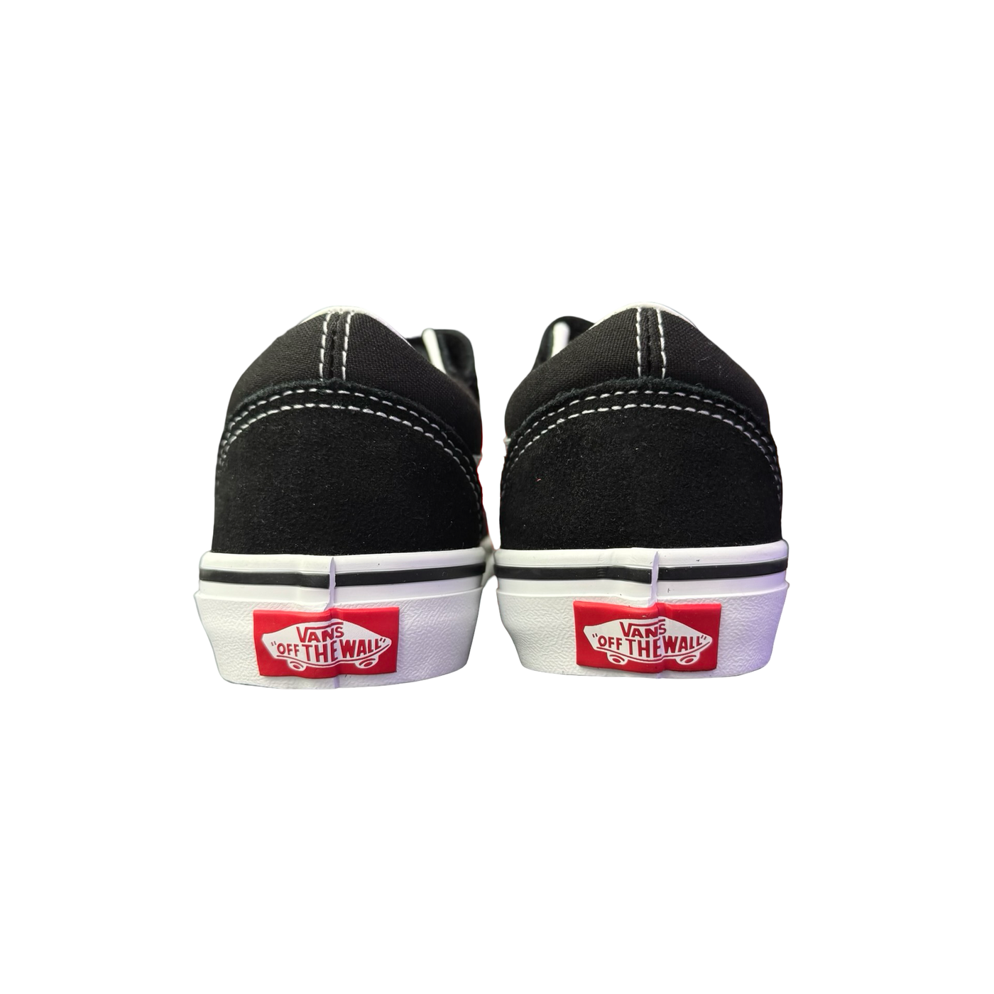 Boys Vans Old Skool Velcro Suede Black True White