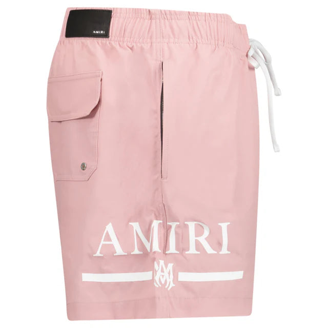 Amiri MA Bar Logo Swim Trunks Pink