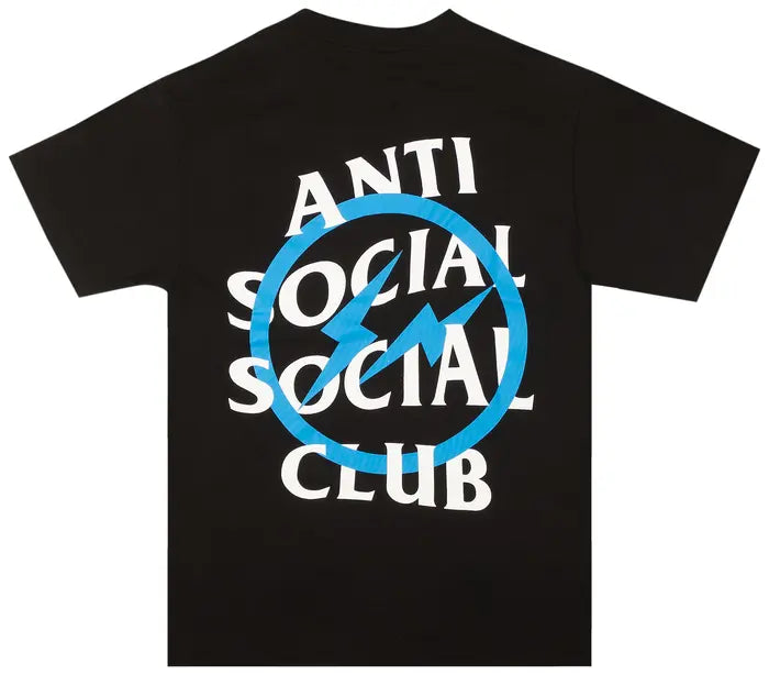Anti Social Social Club x Fragment Design Blue Bolt T-Shirt Black