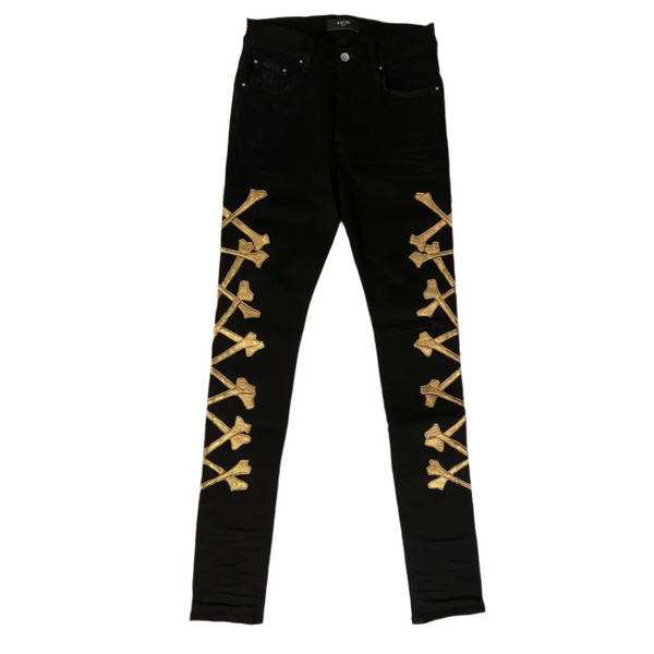 Amiri Bones Jeans Black Gold
