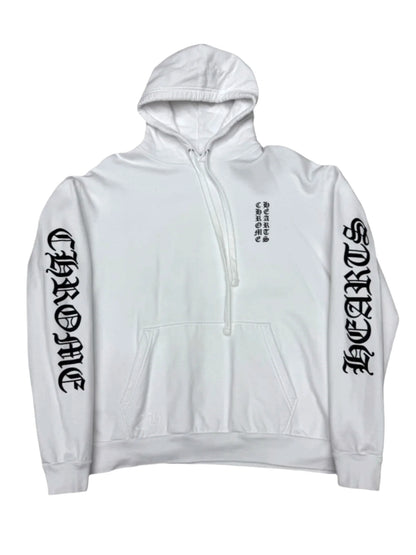 Chrome Hearts Vertical Logo Hoodie White