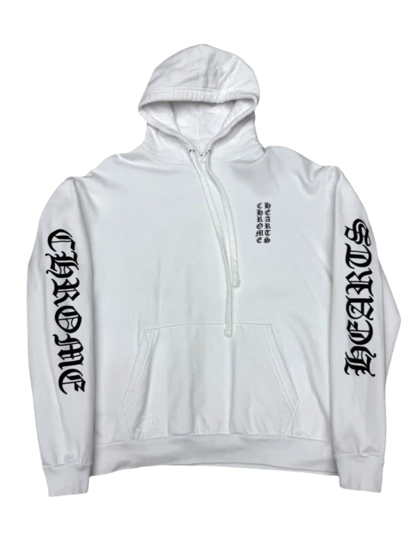 Chrome Hearts Vertical Logo Hoodie White