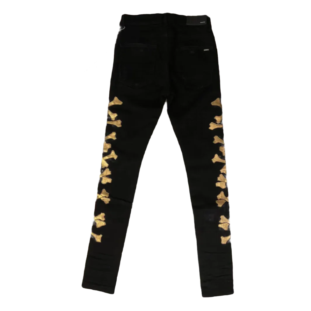 Amiri Bones Jeans Black Gold