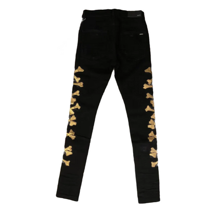 Amiri Bones Jeans Black Gold