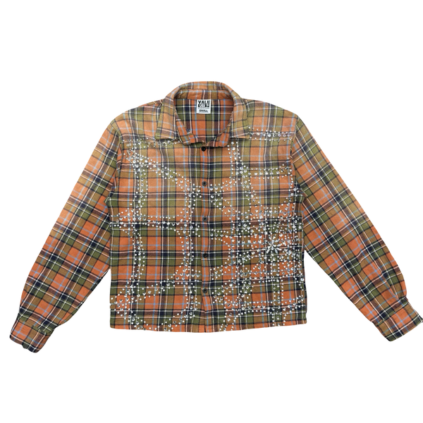 Vale Forever Pumpkin Patch Flannel Shirt Orange Green