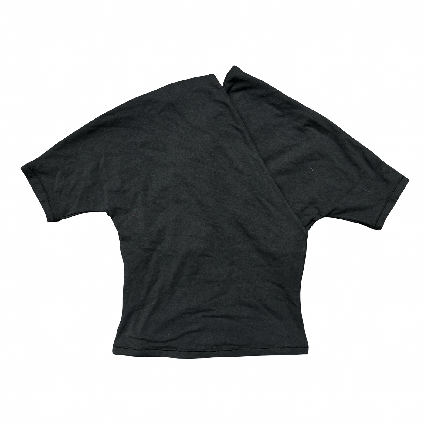Skims Cotton Jersey Wrap T-Shirt Soot