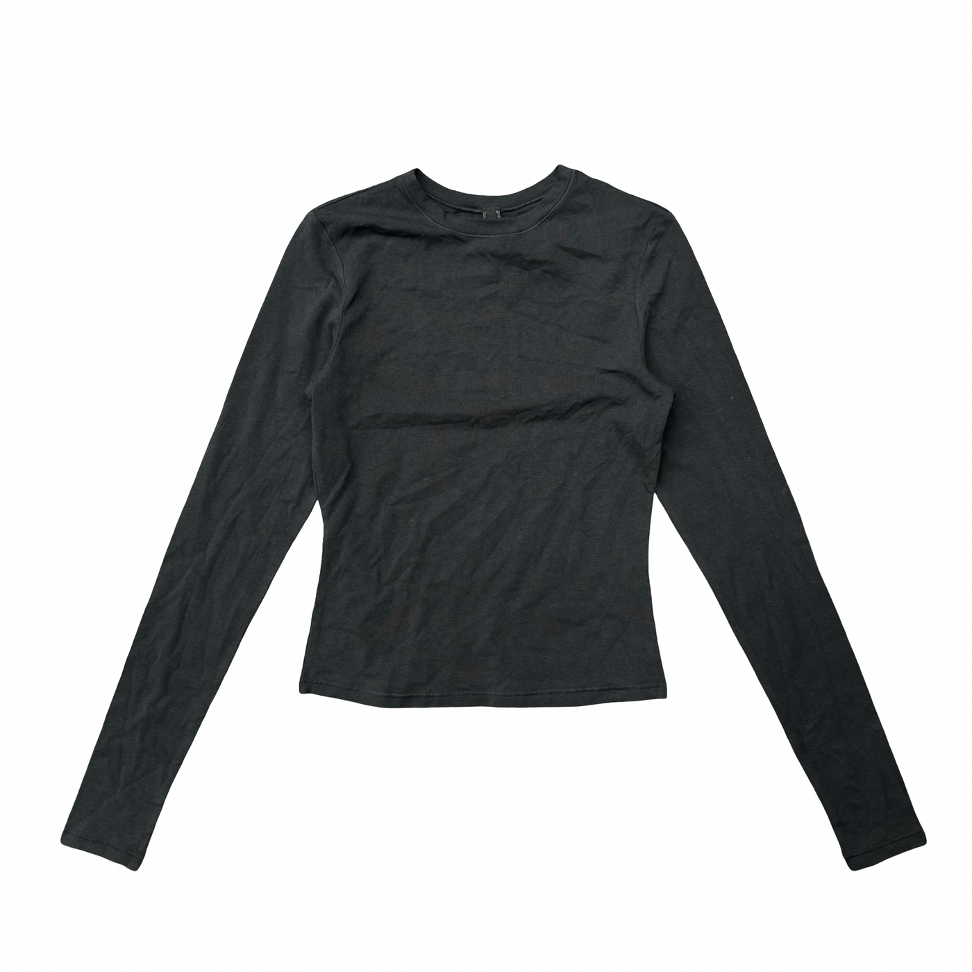 Skims Cotton Jersey Long Sleeve T-Shirt Soot