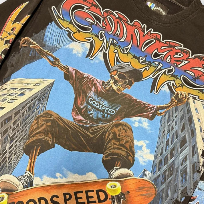 GodSpeed Ollie L/S Black Wash Tee
