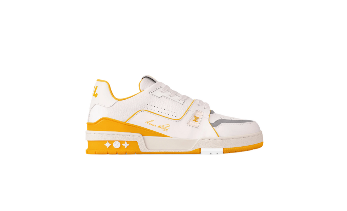 LV Trainer White Yellow Script