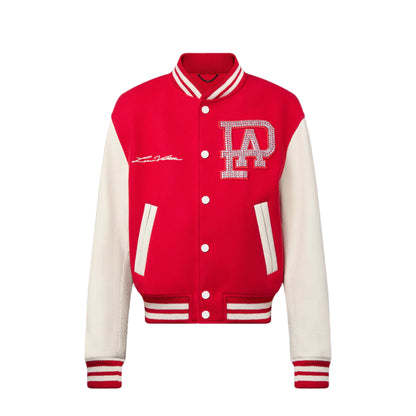 LV Runaway Mix Leather Varsity Blouson Red White