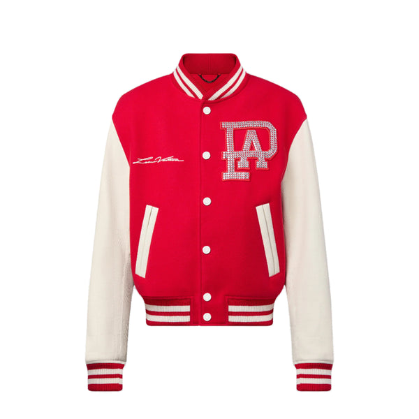 LV Runaway Mix Leather Varsity Blouson Red White