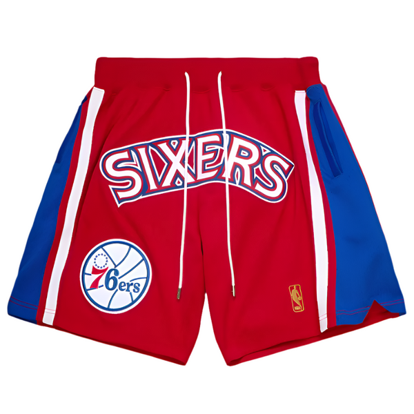 NBA Just Don Hardwood Classics Red Philadelphia 76ers Shorts