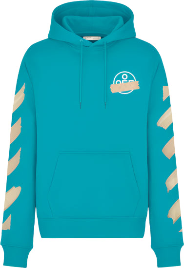 Off-White Tape Arrows Ov Hoodie Petrol Blue