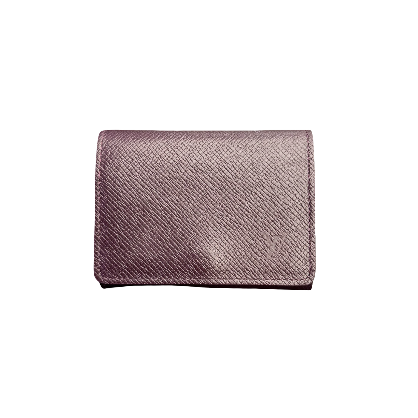 LV Taiga Leather Envelope Business Card Holder Rusty Mahogany