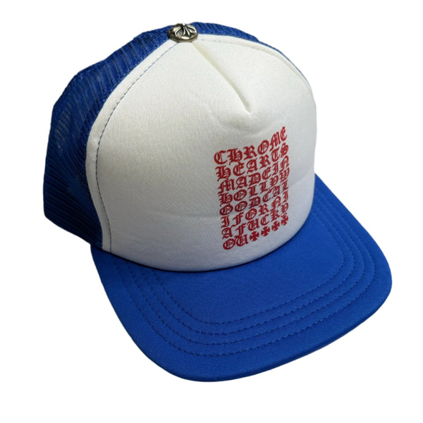 Chrome Hearts Eyechart Trucker Hat Blue