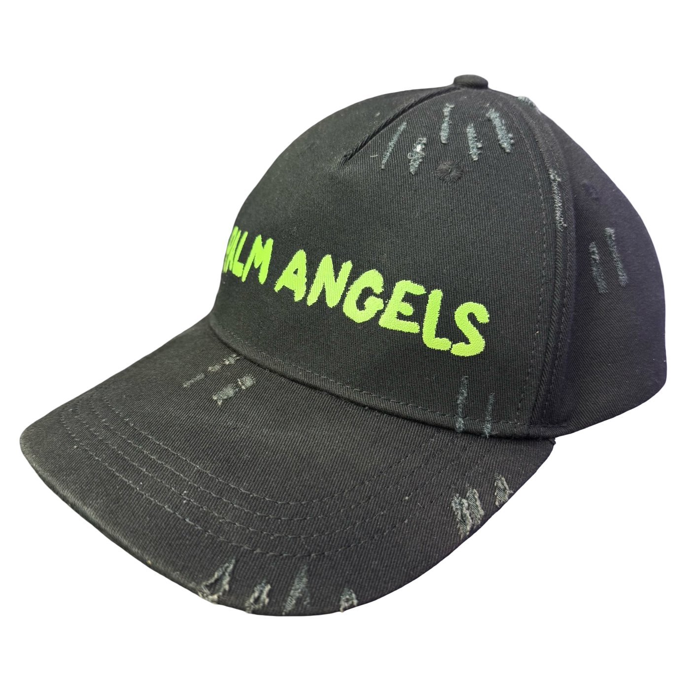 Palm Angels Seasonal Logo Cap Black Green Fluorescent