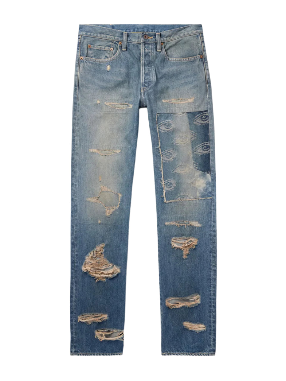 Kapital Monkey CISCO Speakeasy Slim Fit Distressed Denim Jeans